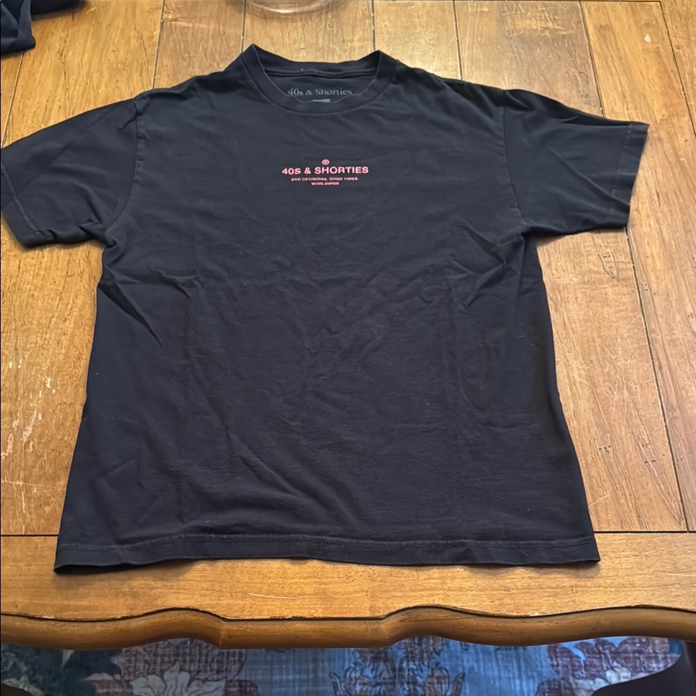 40s and Shorties black Short Sleeve Tee with Red Graphic